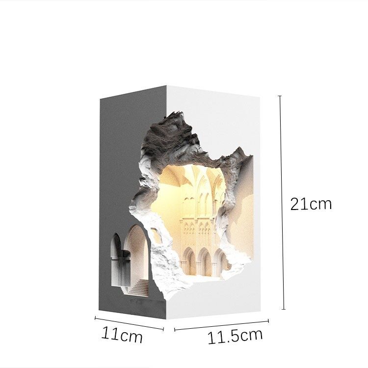 HEIKESZ Notre Dame Night Light Gypsum Wall Lamp for Bedside Corridor Aisle Embedded Corner B & B Ambience Light