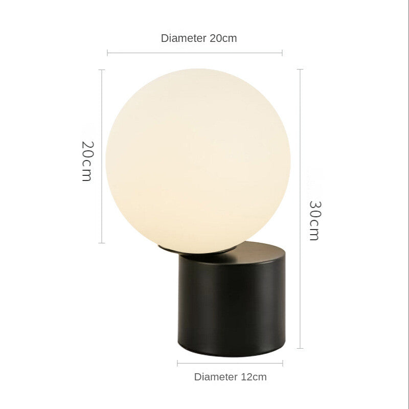 HEIKESZ Nordic Glass Bedside Lamp Modern LED Eye Protection Table Lamp for Bedroom Living Room Study Soft Lighting Decor