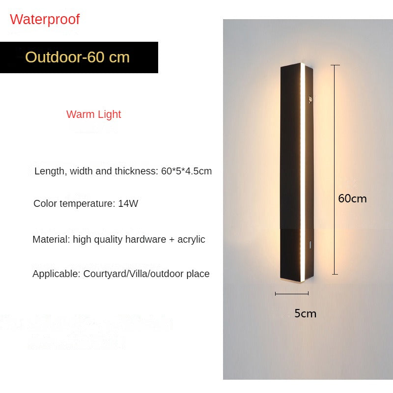 HEIKESZ Outdoor Waterproof LED Wall Lamp Nordic Minimalist Line Light for Garden Villa Door