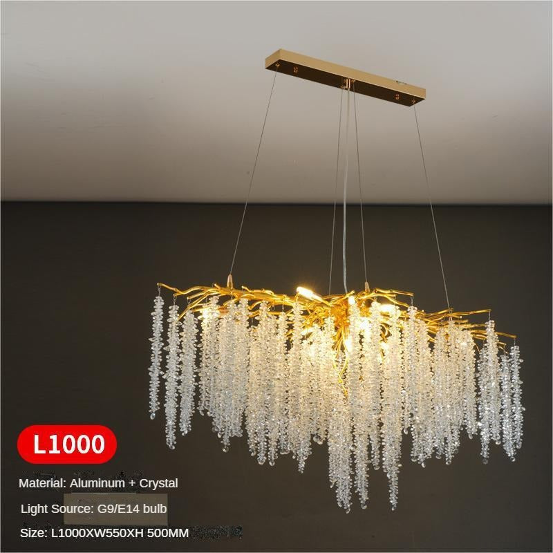 HEIKESZ Italian Crystal Chandelier Luxury High-End Designer Villa Living Room Bedroom Dining Rod-Type Light