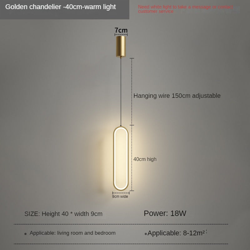 HEIKESZ Nordic Bedroom Chandelier Modern Minimalist LED Lights Creative Living Room Wall Light Luxury Small Droplight for Bedside