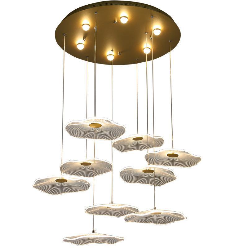 HEIKESZ Modern Minimalist Long Chandelier for Hollow Stairs Nordic LED Drop Light Atmospheric Living Room Dining Kitchen Bedroom Pendant