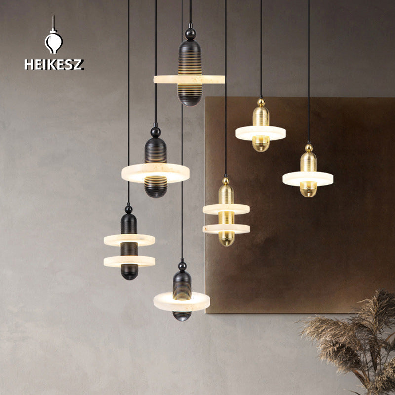 HEIKESZ Modern Chandelier Luxury Spanish Marble Designer Light for Dining Room Bedroom Bar Counter Ceiling Lighting Fixtures
