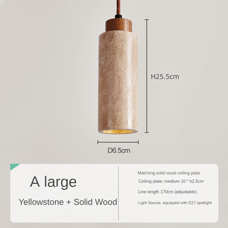 HEIKESZ Cream Style Retro Chandelier Small Droplight for Bedside Dining Room Bar Counter Yellow Cave Stone Design