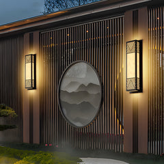 HEIKESZ Outdoor Waterproof Wall Lamp Stainless Steel Marble Stone Light Fixture for Villa Gate Courtyard Pillar Lighting