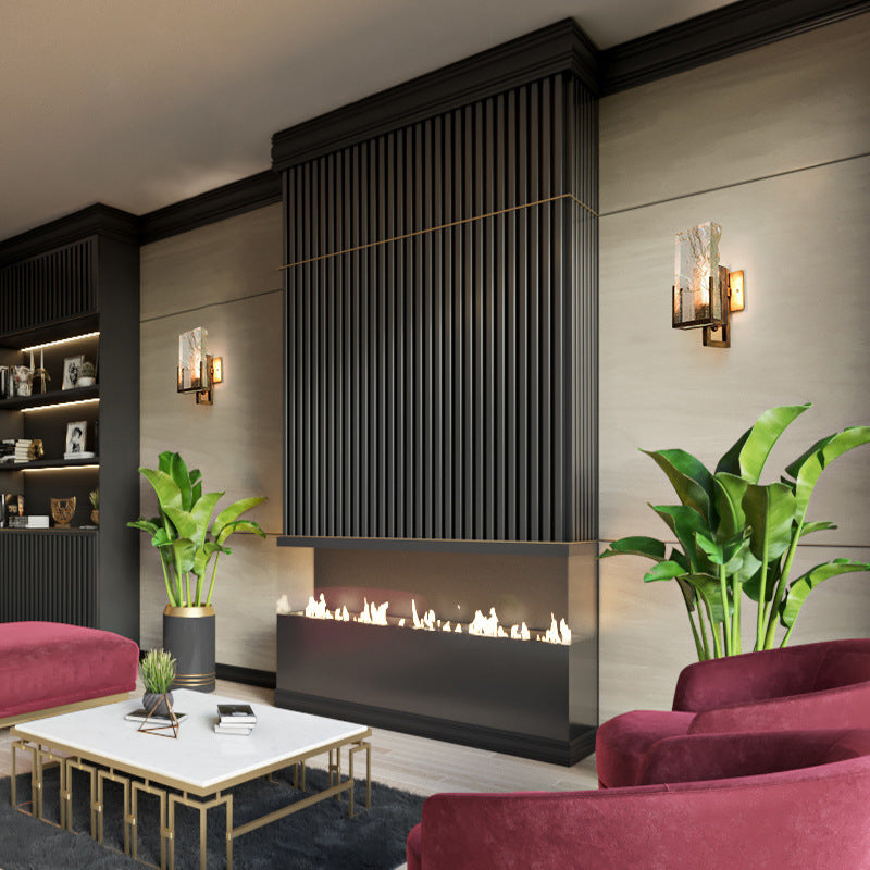 HEIKESZ Nordic Modern Minimalist Ice Cube Crystal Wall Lamp Villa Bedside Bedroom Designer Living Room Background Wall Light Luxury Wall Lamp