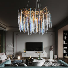 HEIKESZ Luxury Crystal Chandelier for Living Room European Retro Style Villa Duplex High-End Bedroom Lighting